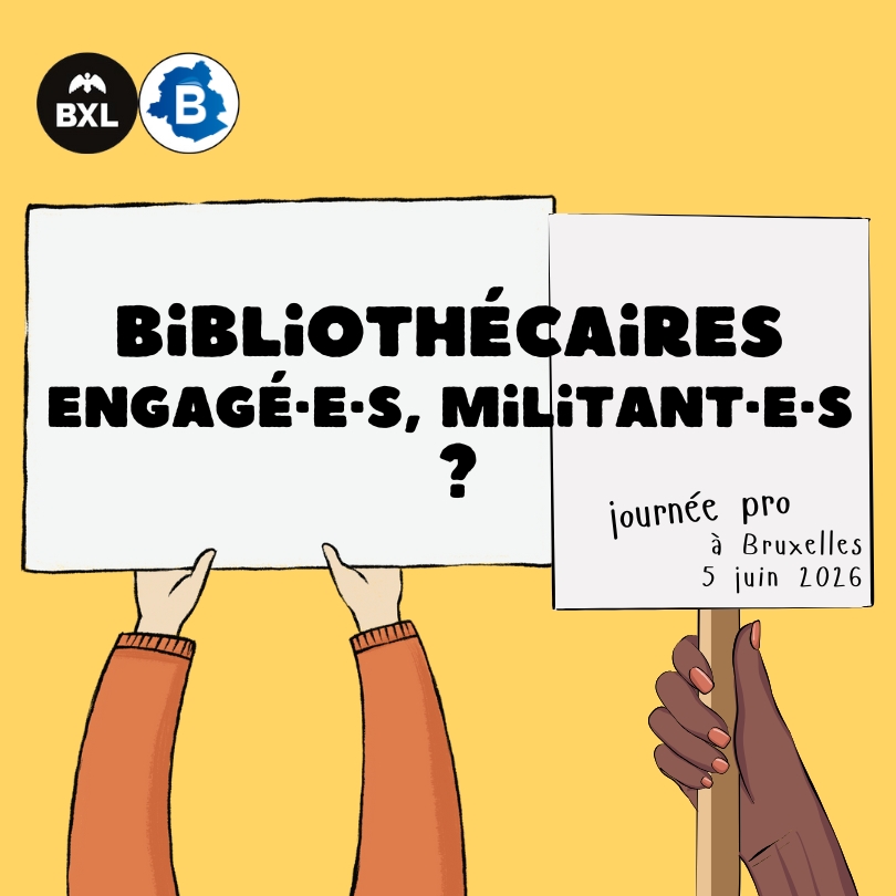 Visuel annonçant le titre de la journée de manière dessinée, le titre est repris sur des panneaux de manifestation tenus par plusieurs mains