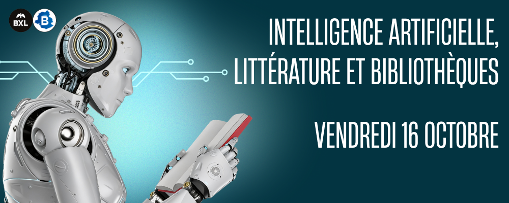 Visuel représentant un robot absorbé par la lecture d'un livre