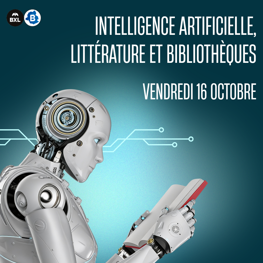 Visuel représentant un robot absorbé par la lecture d'un livre